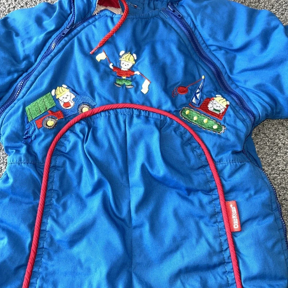 Vintage Osh Kosh Snowsuit. 12 Months‎ Infant. Trucks, color block. 1980's